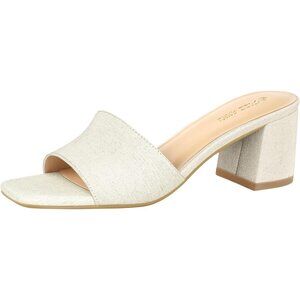 🆕Women's Linen Square Open Toe Heels Sandals Low Block Chunky Heeled Sandal